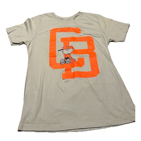 NWOT Peanuts Charlie Brown San Francisco Giants T-Shirt Medium Gray MLB 2021 Tee - Picture 1 of 3